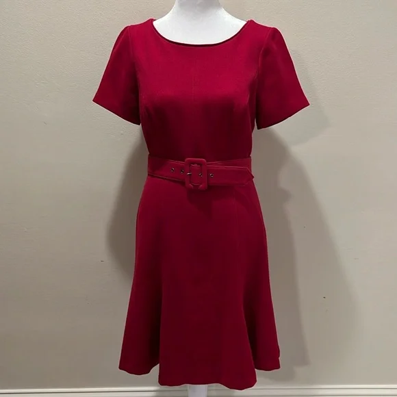 White House Black Market | Dresses | White House Black Market Short Sleeve  Aline Red Dress Size 4 | Poshmark